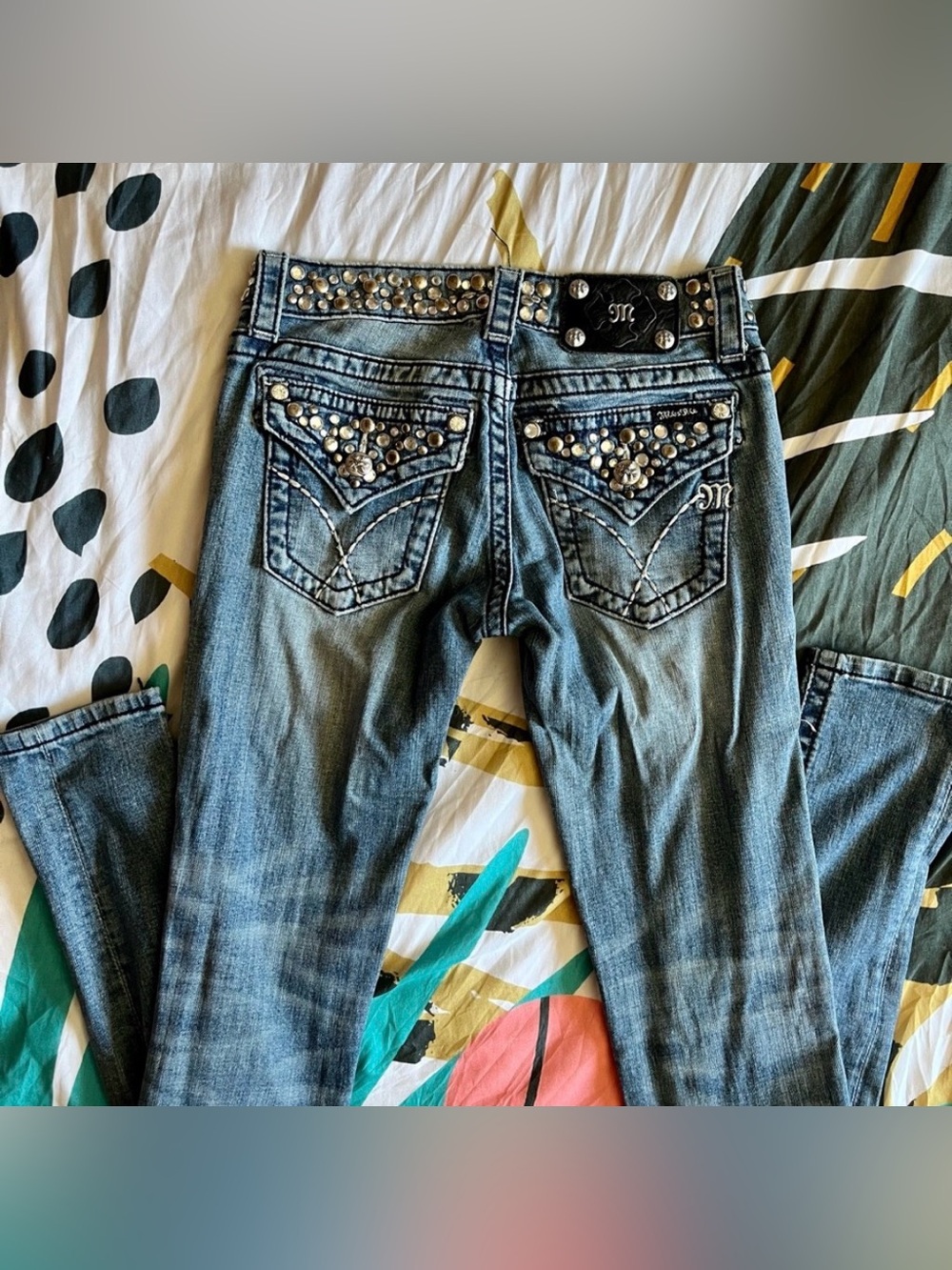 Vintage 2000s Embellished Low Rise Skinny Jeans